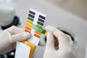 The cleaning product's pH level